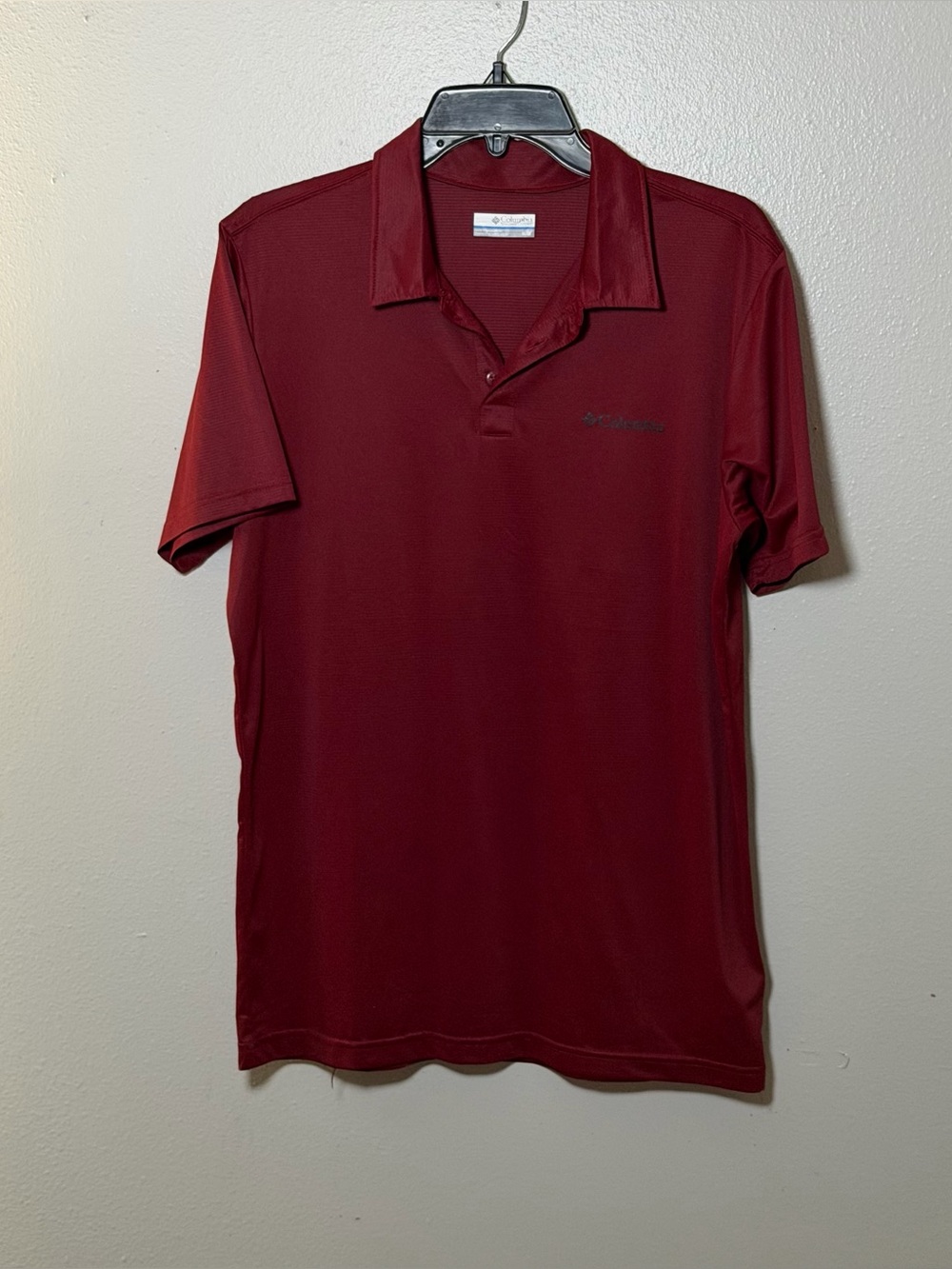 Columbia Men's Outdoor Polo Shirt Deep Burgundy/Red Shirt size M